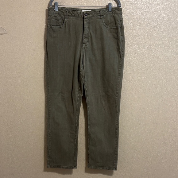 Coldwater Creek Green Straight Leg Jeans Women’s Size 14 Denim Pants - Picture 1 of 10